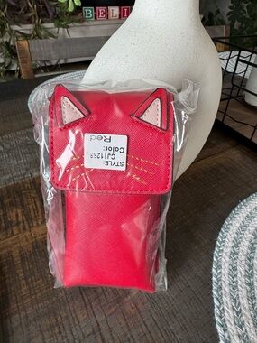 Red Cat Ear Crossbody Pouch